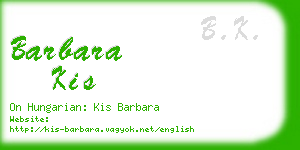 barbara kis business card